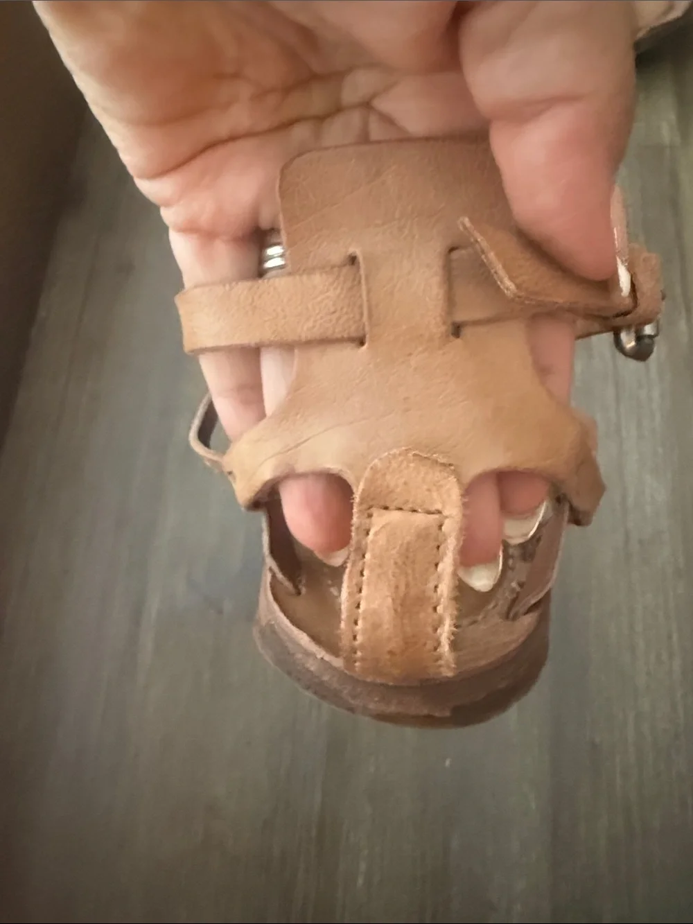 A.S. 98 Ralston Womens Tan Leather Hook & Loop Strap Sandals Shoes